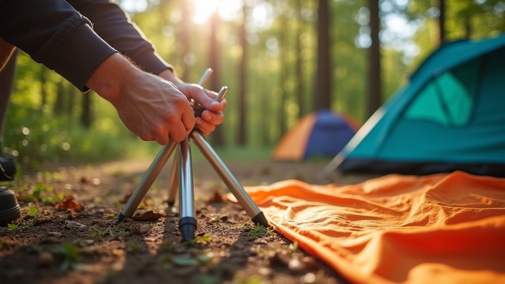 assemble tent poles securely