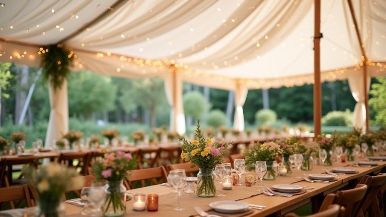 budget friendly wedding tent decor