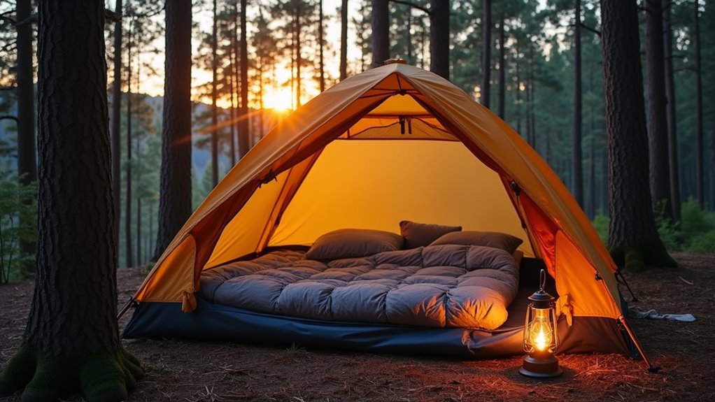 camping shelter and essentials