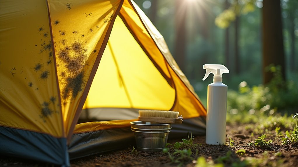 check tent for mildew