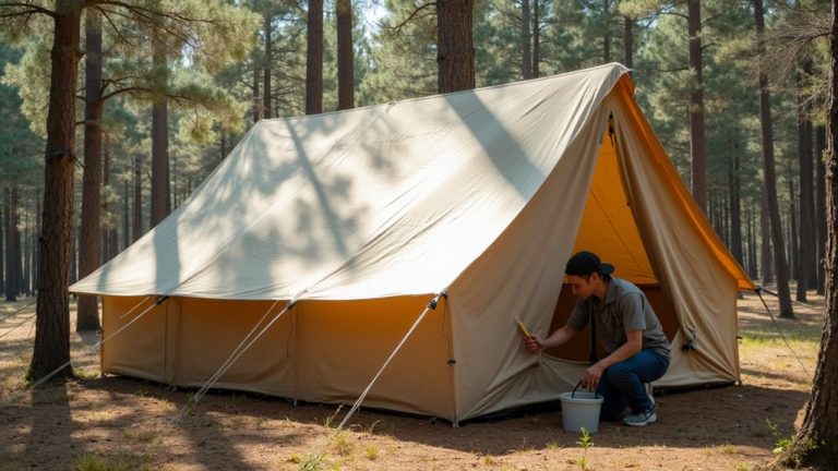 cleaning a canvas tent