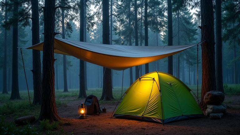 covering tent with tarp