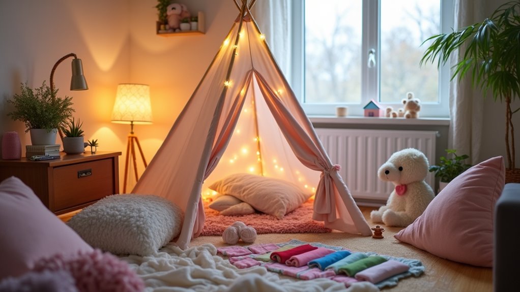 cozy slumber party tent