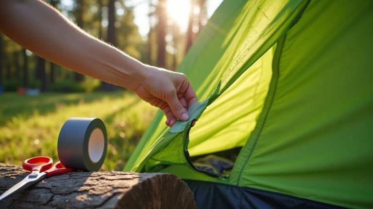 fixing a tent tear