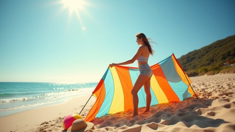 fold beach tent securely