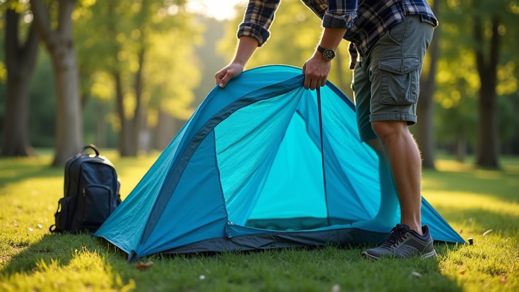 fold tent body neatly