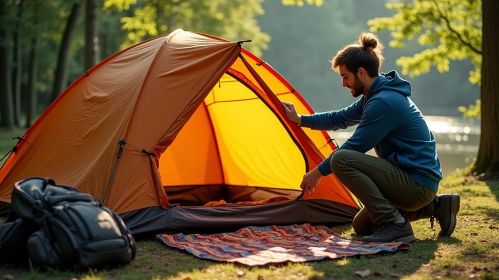 fold tent for compactness