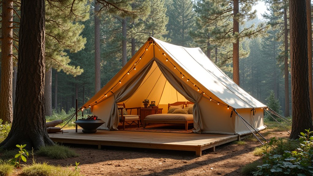 glamorous camping in nature