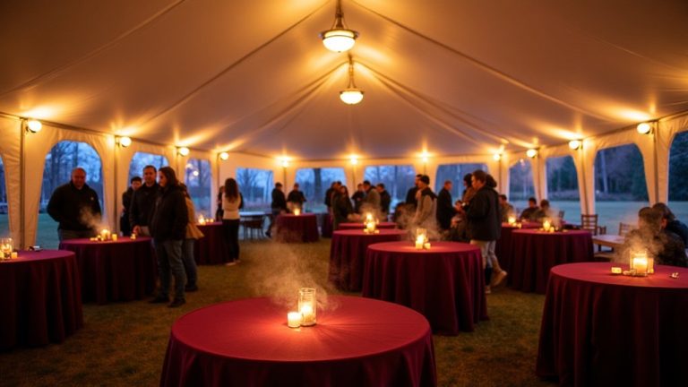 heating a party tent