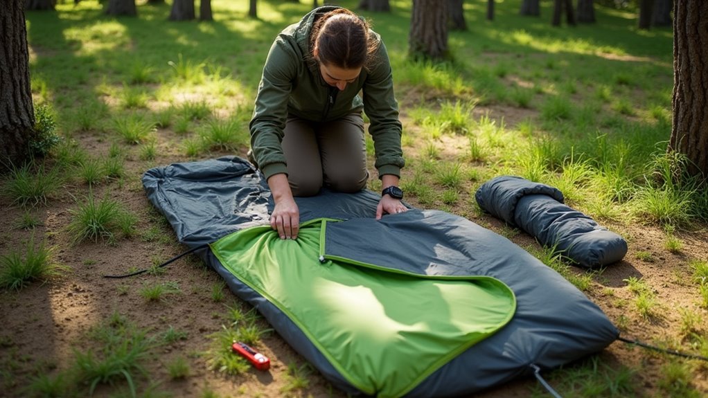 inspect tent for damage