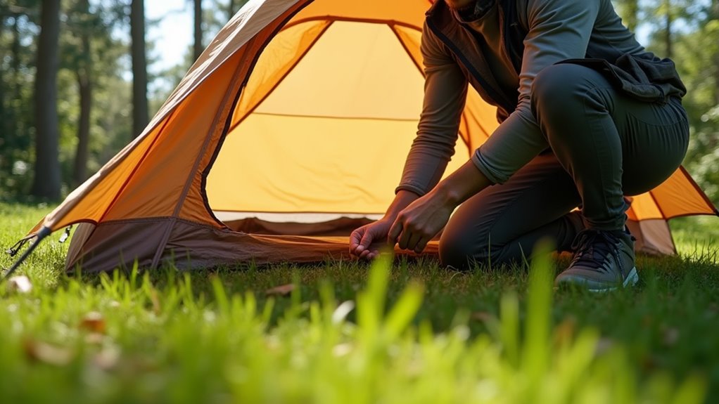 loosen tent structure carefully