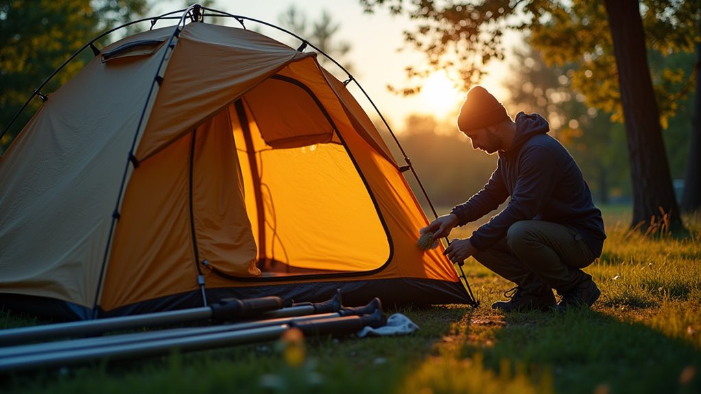 maintain tent poles zippers