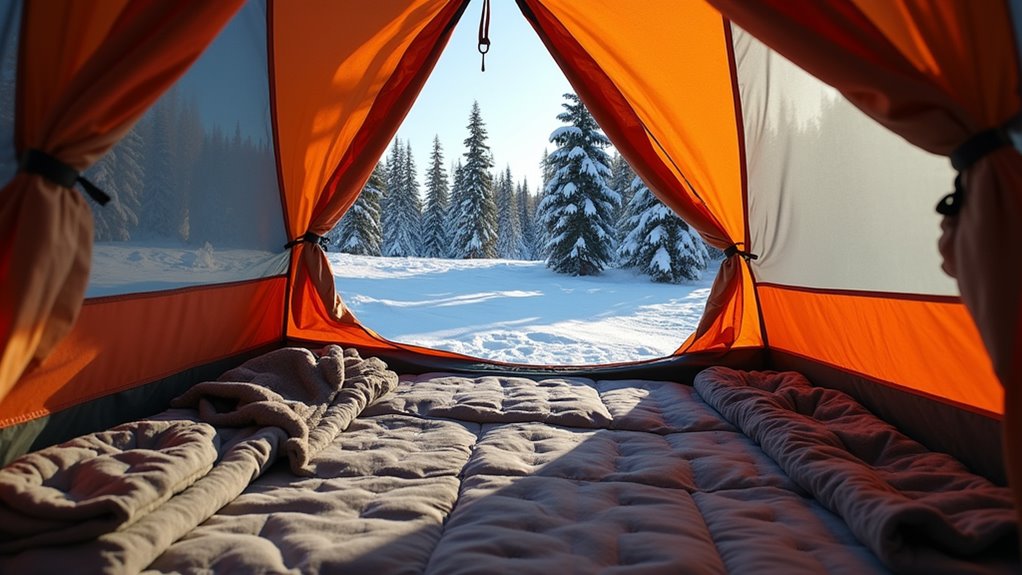 multi layered tent insulation setup