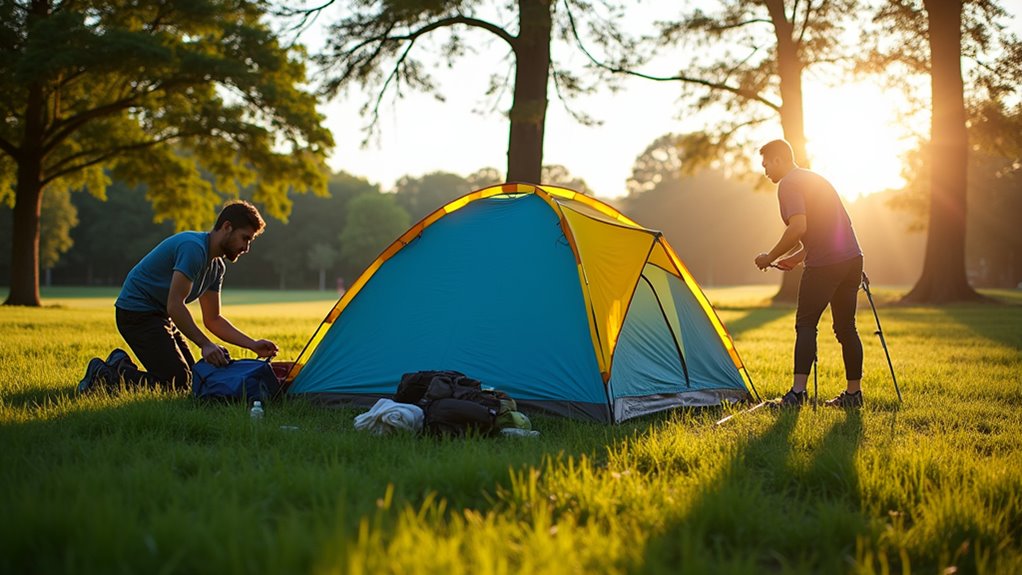 preparation for tent takedown
