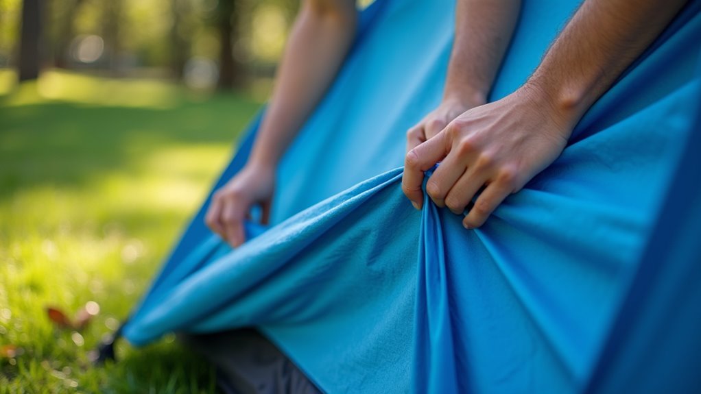 properly fold canopy fabric