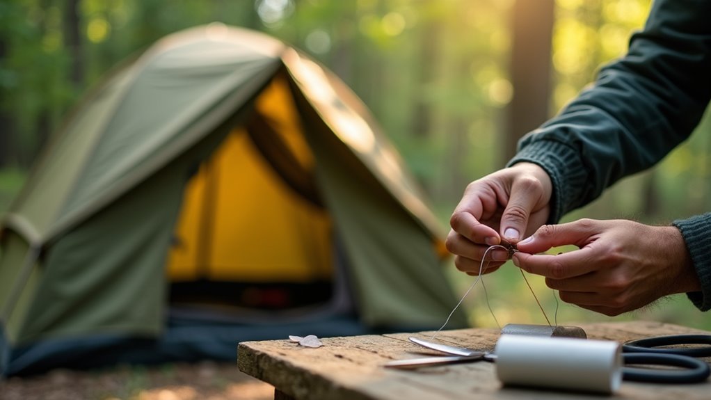 quickly repair tent fabric