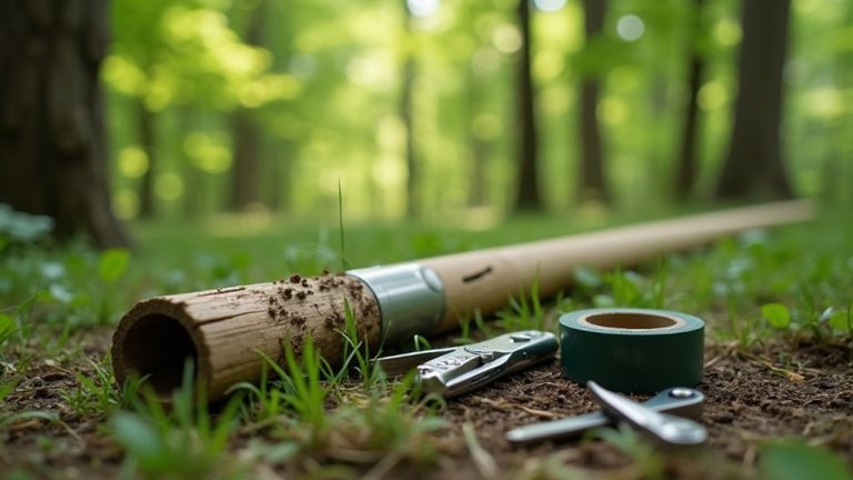 repairing a tent pole
