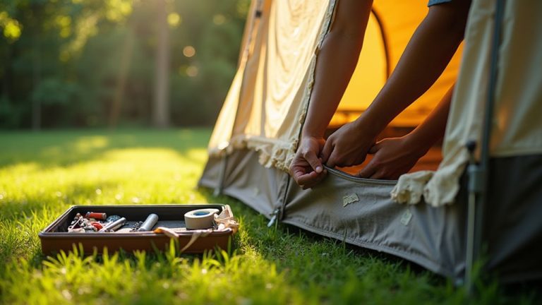 repairing tent trailer canvas