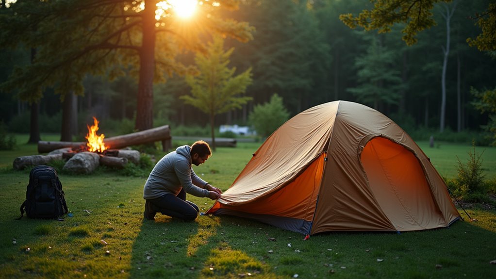roll tent tightly and securely
