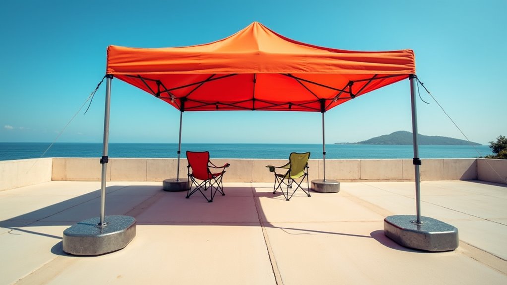 secure canopy tent setup