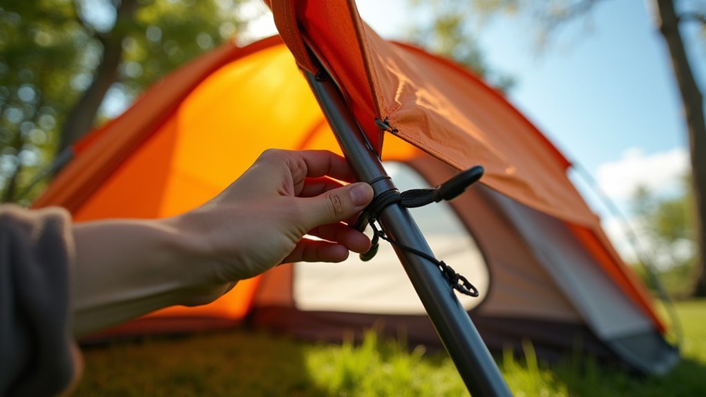 secure tent frame safely