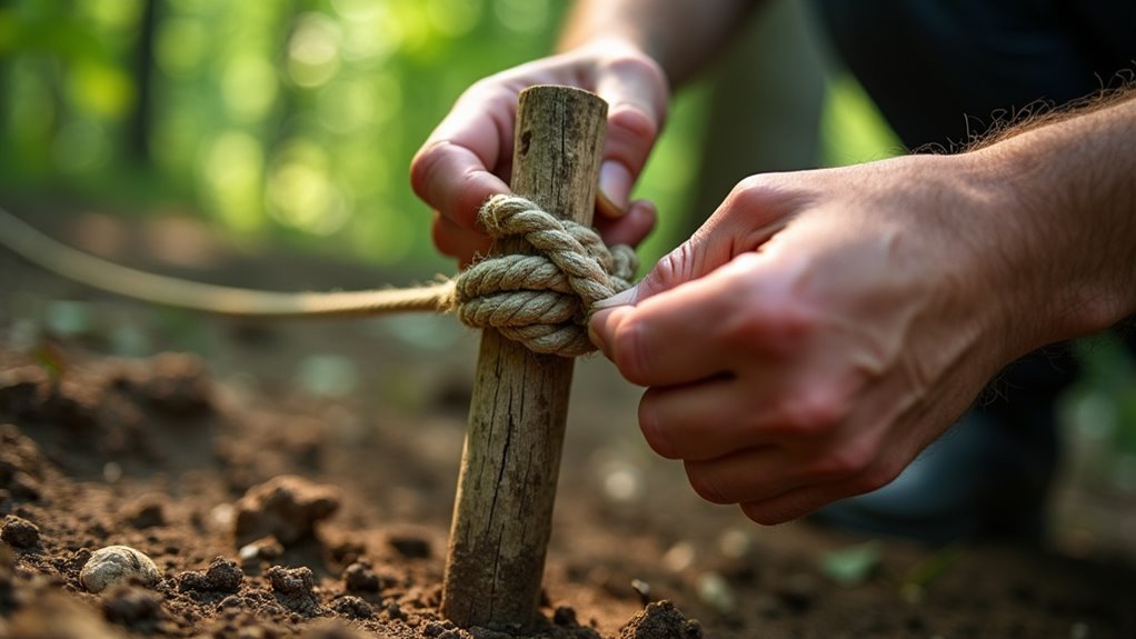 secure tent stake knots