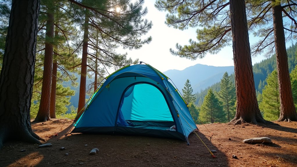 secure tent with stakes