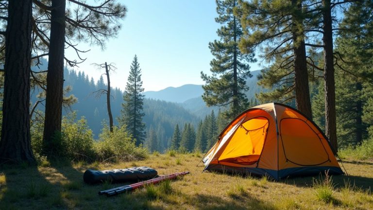 setting up a tent