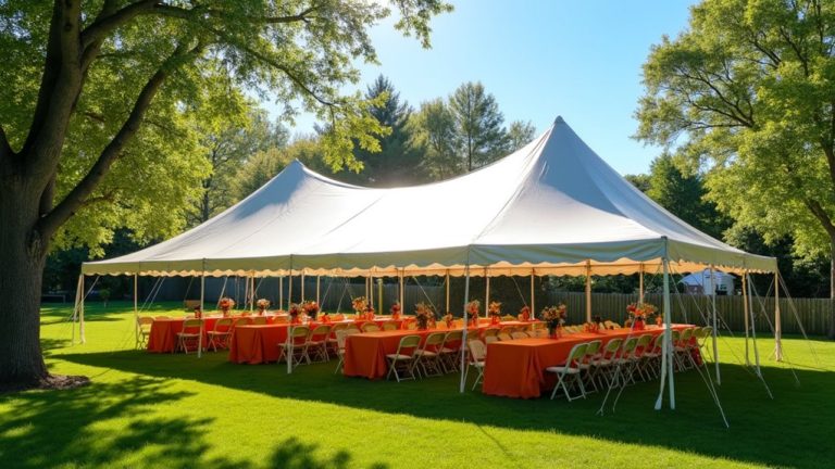 setting up party tent