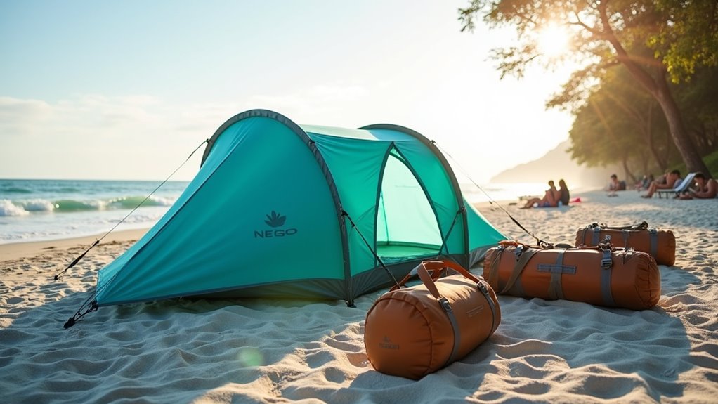 stable tent anchor setup