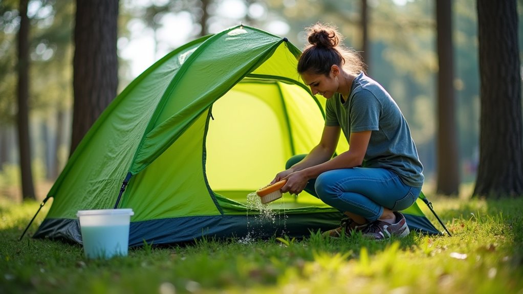 tent cleaning and drying