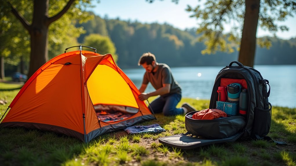 tent cleaning and organization