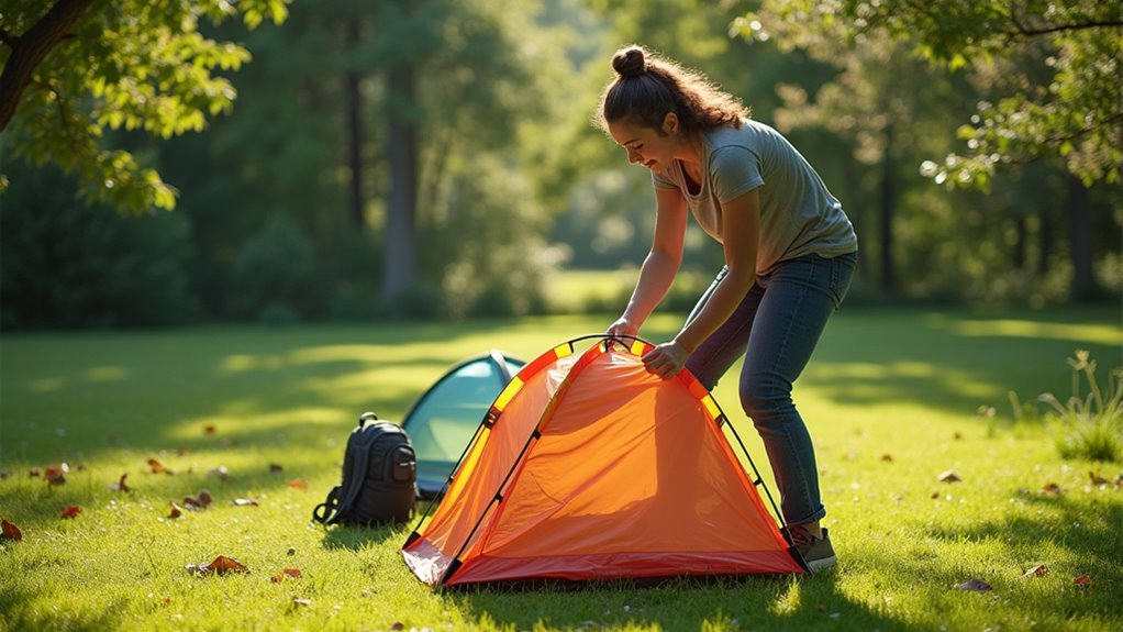 tent folding and storage
