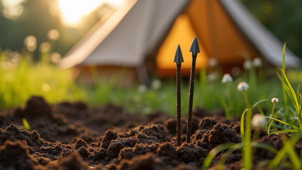 tent pegs ensure stability