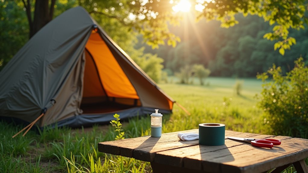 tent rip repair preparation