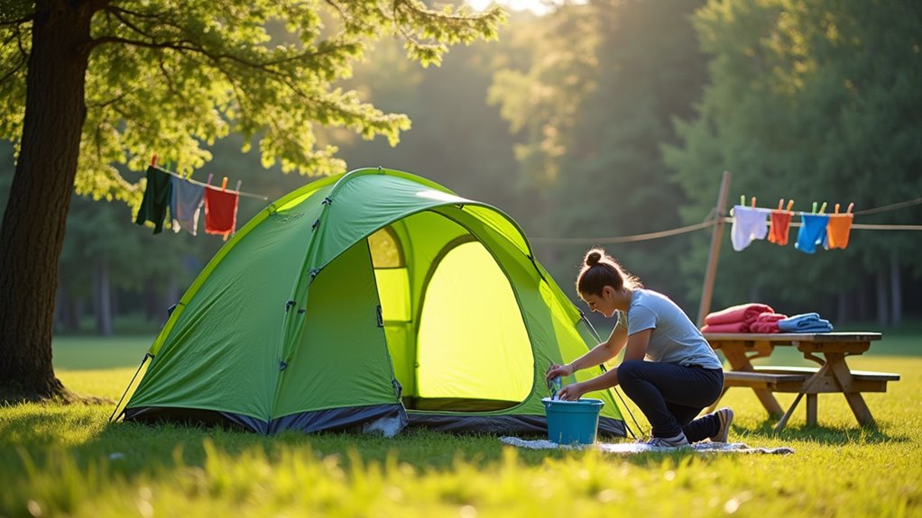 tent washing and drying