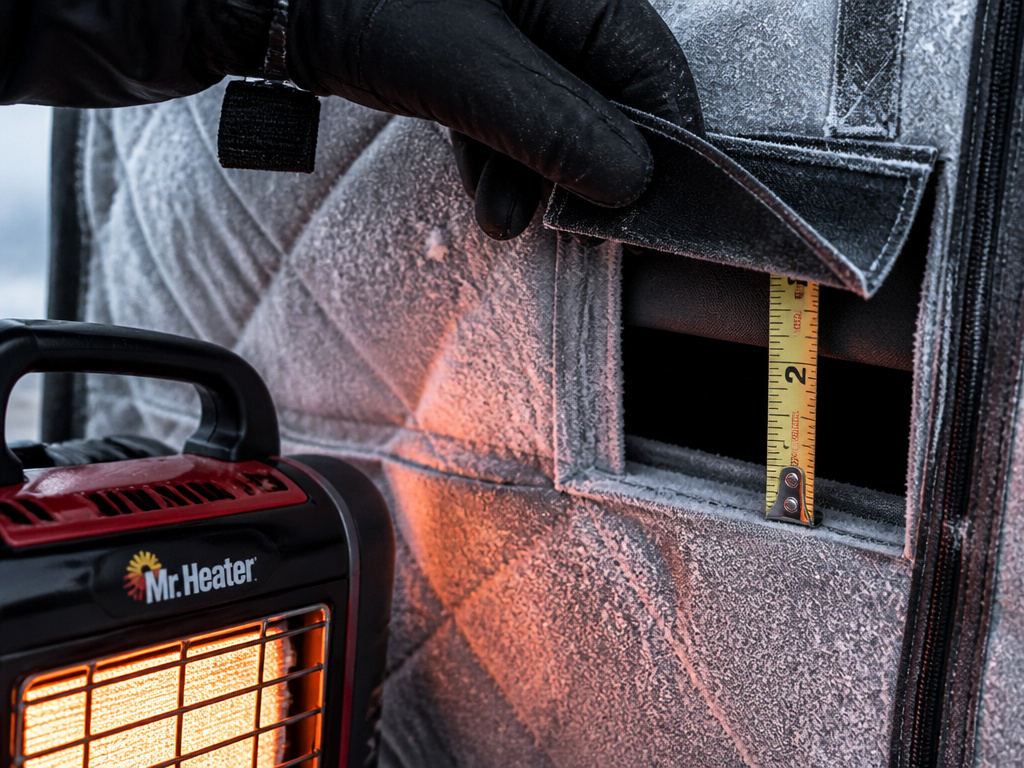 Winter camping safety: keeping tent vent open while using a portable heater.