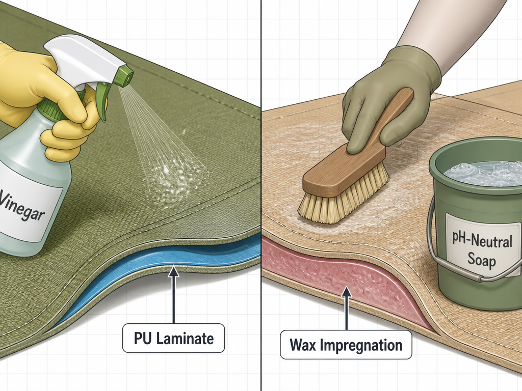 Synthetic vs canvas tent fabric cleaning cross-section diagram