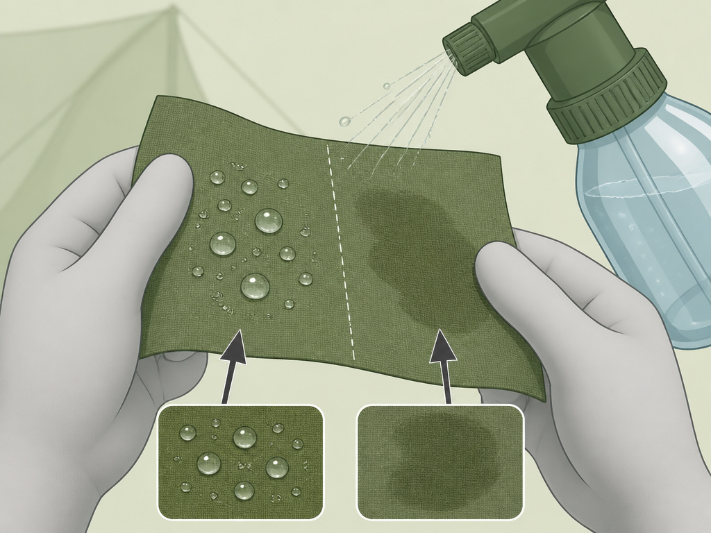 Diagram testing tent fabric for silicone or polyurethane coating
