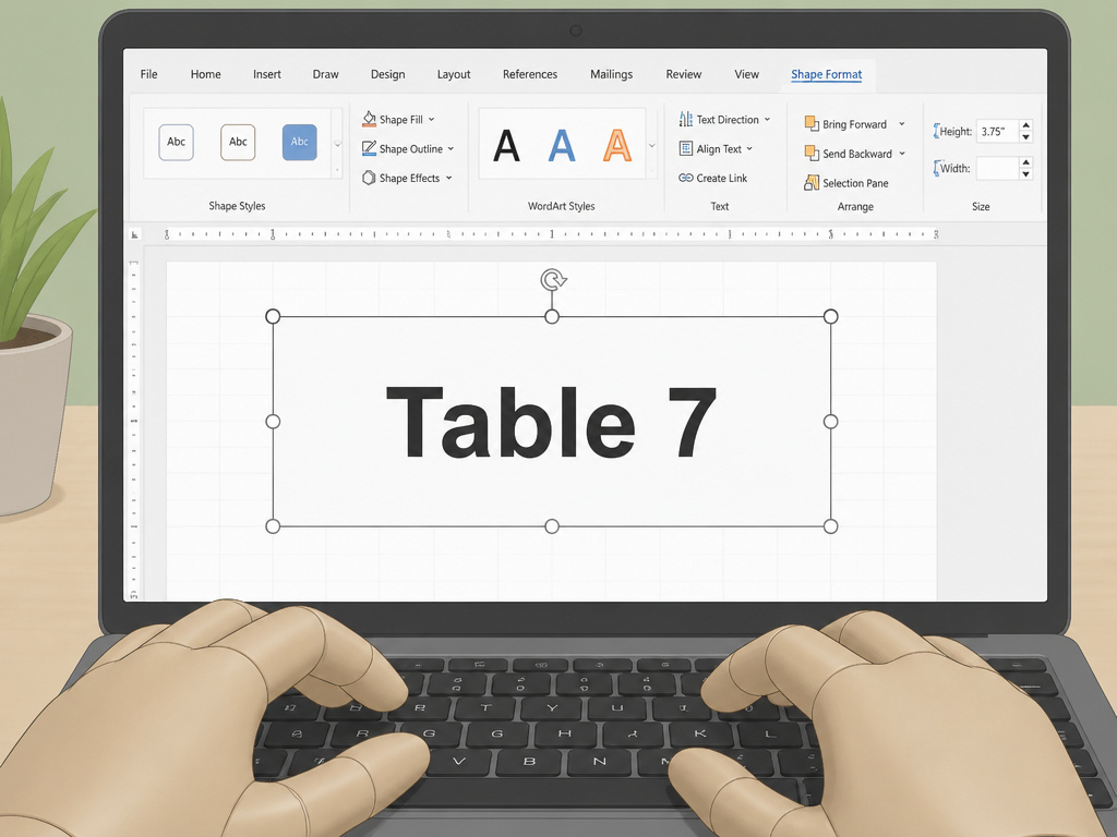 Creating a tent card template in Microsoft Word using text boxes and gridlines.