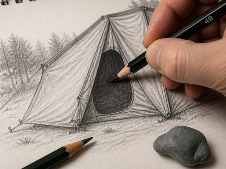 How Do You Draw a Tent | Master Depth & Realistic Textures