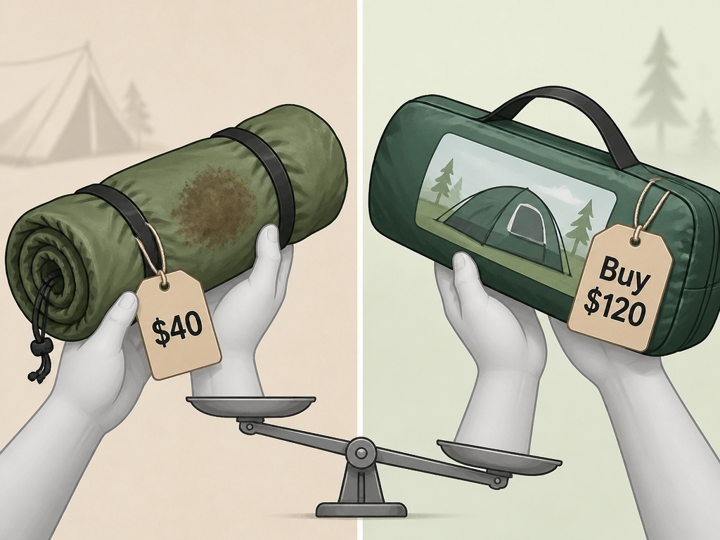 Pros and cons of renting versus buying a camping tent.