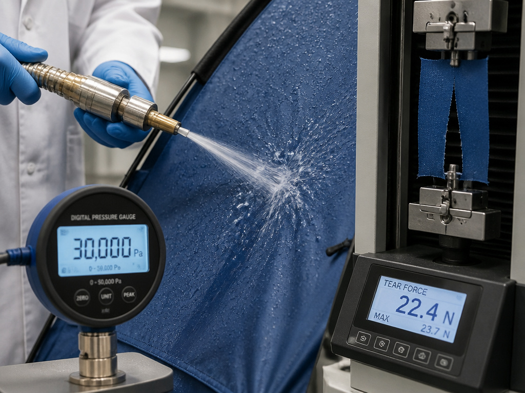 ISO 5912 tent standard lab test for waterproof and tear strength