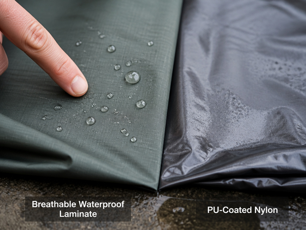 Breathable waterproof laminate versus non-breathable PU-coated bivy fabric