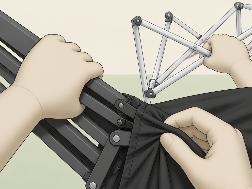 Comparing folding techniques for thick versus thin spray tan tent frames.