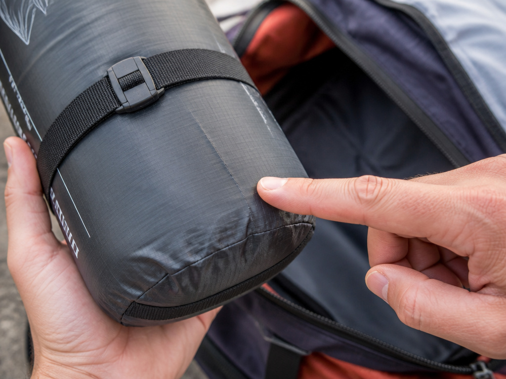 Strained tent in factory sack versus empty backpack space