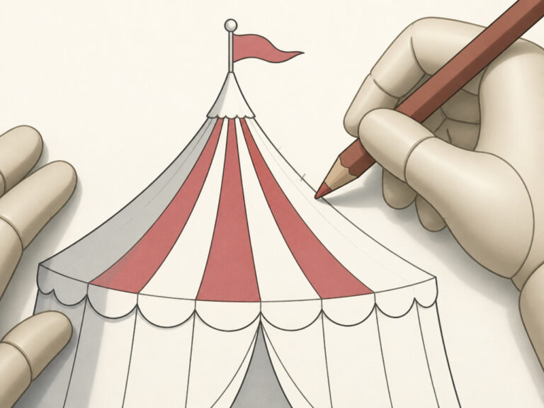 How To Draw A Circus Tent With A Simple Two-Sketch Method